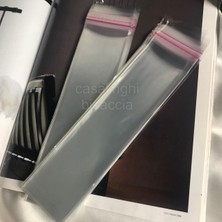 Hepta Collection Bisaccia 5X20 cm (Kapak Payı Dahil) Kendinden Yapışkanlı Şeffaf Poşet Bantlı Jelatin Opp Torba Paket