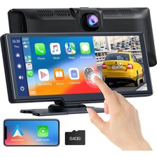 Hepta Collection Kablosuz Carplay ve , 2k Ön Dashcam'li Araba Stereo, Bluetooth 5.0/gps/fm/aux/mirror LINK/64G Tf Car