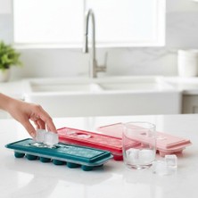 Hepta Collection 2 Adet Silikon Tabanlı Buzluk, 12'li Buz Kalıbı, Pratik ve Esnek Silikon Tabanlı Buzluk Seti - Içece