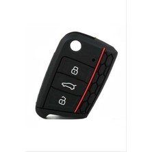 Ufak Tefek Şeyler Volkswagen Sustalı Silikon Anahtar Kılıfı - Kırmızı Çizgili