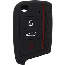 Ufak Tefek Şeyler Tiguan Arona T-Roc Polo Karoq Radip Kamiq Scala Silikon Anahtar Koruma Kılıfı Siyah Renk