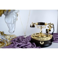 MiraveLux 925 Ayar Gümüş Kolye - Yunus Figürlü Altın Kaplama Gümüş Kadın Kolye