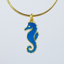 MiraveLux 925 Ayar Gümüş Zincirli Mineli Deniz Atı