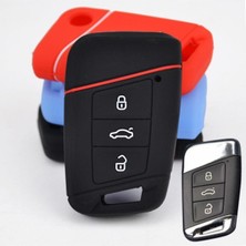 Ufak Tefek Şeyler Tuning Volkswagen Passat B8 Skoda Super B Silikon Anahtar Kılıf(Sustasız Anahtar Için Siyah)