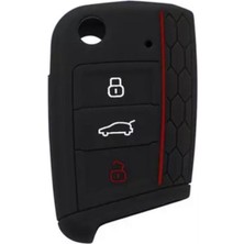 Ufak Tefek Şeyler Tiguan Arona T-Roc Polo Karoq Radip Kamiq Scala Siyah Renk Silikon Anahtar Koruma Kılıfı