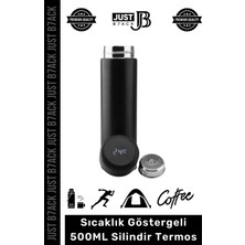 #dijitaltermos 201 Paslanmaz Çelik Kaymaz Sıcaklık Göstergeli Dijital LED Silindir Termos 500 ml