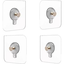 Hepta Collection 4 Adet Yapışkanlı Duvara Monte Vida Kancaları, Iz Bırakmayan Asma Çivi Kancaları Tutucular Vidalar,