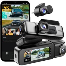 Hepta Collection Botslab Ses Kontrolü, 3,18 Inç Dokunmatik Ekran, 2160P + 1080P + 1080P Ön ve Arka Iç Döngü Kaydı, 5,