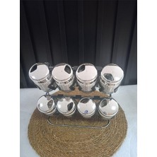 Hepta Collection Çelik Standlı Baharatlık 9 Parça Cam Çelik Baharat Seti