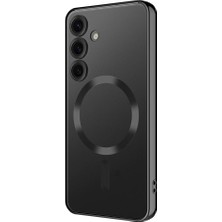 Hepta Collection Teknosepetim S24 Kılıf Kamera Lens Korumalı Kablosuz Şarj Destekli Arkası Şeffaf Parlak Kenarlı Kapa