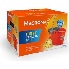 Hepta Collection Macromax Pratik Sıkmalı Paspas Seti Yüksek Emici Şerit Mop ve Kova