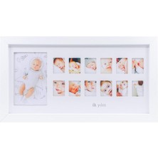 Hepta Collection Ilk Yılım Fotoğraf Anı Çerçevesi - Dekoratif Bebek Odası 12 Aylık Resim Hatıra Çerçevesi