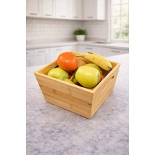 Yzhome Bambu Meyvelik Bol Kase Sunumluk Ekmeklik Organizer Sepet 20*12CM