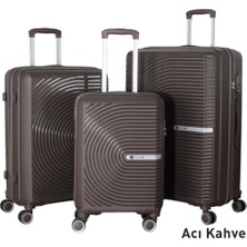 Mçs 3lü Set Kırılmaz Silikon Seyahat Valizi Bavulu V374 Acıkahve