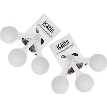 Hepta Collection 6'lı Beyaz Ölçü Kaşığı Seti (2 x 3’lü Takım) – 30 ml Plastik Gıda Ölçüm Kaşığı – Kahve, Mama, Bahara
