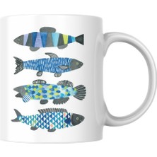 Hepta Collection Balık Baskılı Kupa Bardak Hediyelik Şık Çay Kahve Kupası Coffee Mug