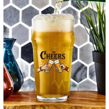 Hepta Collection Büyük Boy Renkli Baskılı Cam Bira Bardağı Nonic Pint Beer Glass 600 ml