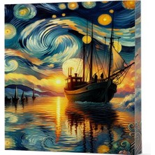 SHC4200 Van Gogh 2 - Gemi Çizgili Yan Boyamalı Defter