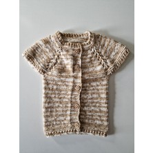 Hobi Kafe Kahverengi El Örgüsü 9-15 Aylık  Bebek Yeleği