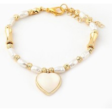 Ft Tasarım Kalpli Inci Bileklik Vip Seri