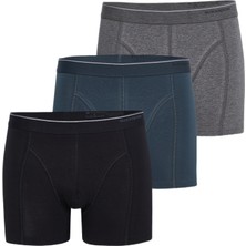 Blackspade Erkek Boxer 3'lü Paket Tender Cotton 9673 - Siyah Antra Melanj Antrasit