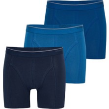 Blackspade Erkek Boxer 3'lü Paket Tender Cotton 9673 - Lacivert Mavi Denim