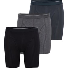 Blackspade Erkek Boxer 3'lü Paket Tender Cotton 9683 - Siyah Antra Melanj Antrasit