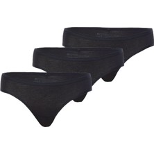 Blackspade Kadın Slip Külot 3'lü Paket Essential 1575 - Siyah