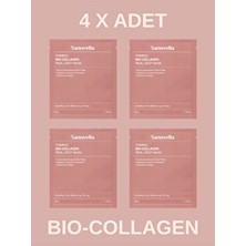 Sanovella 4 Adet Bio - Collagen Real Deep, Şeffaflaşan, Nemlendiren, Gözenek Küçülten, Kore Yüz Maskesi
