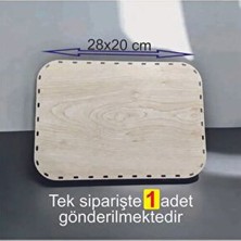Asude Hediyelik Ahşap Krem 28X20 cm 1 Ad Radda Bambu Tepsi Örgü Plakası Supla Altlık Tığ Taban Işi Sepet Tabanı