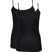 Blackspade Kadın İnce Askılı Atlet 2'li Paket Essential 1591 - Siyah