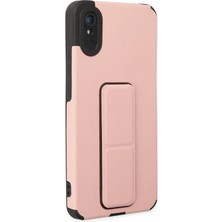 Pazarcan Redmi 9A Kılıf Mega Standlı Silikon - Pudra