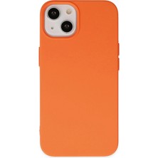 Pazarcan Iphone 14 Kılıf Nano Içi Kadife Silikon - Turuncu