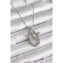 Pazarcan 316L Çelik Gümüş Renk Zirkon Taşlı Damla Model Kadın Kolye - TJ-BKO9606