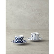 English Home Home Trin Porselen 2'li Kahve Fincan Takımı 80 ml Lacivert Yeni Mdl 976538