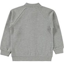 Civil Boys Civil Erkek Çocuklar İçin Uzun Kol Hırka Gri Örme Kumaşlı Düz Desenli Baskılı