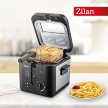 Zilan ZLN0010 Inox Fritöz | 2.5l | 1600W | Ayarlanabilir Termostat | Paslanmaz Çelik Gövde | Xl