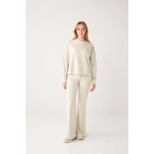 Jimmy Key Taş Uzun Kollu Bisiklet Yaka Modal Örme Sweatshirt