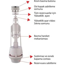 Rezervuar Iç Takımı – Sessiz Doldurma, Krom Basmali Sifon Mekanizması, Su Tasarruflu Klozet Iç Takım Seti