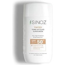 Sinoz SPF50 Tinted Sıvı Yüz Güneş Kremi - Yeni Nesil Güneş Filtreleri ile Hibrit Formül 50ML