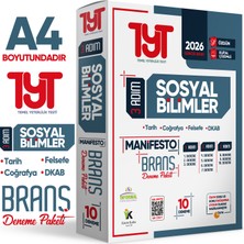 İnformal Yayınları 2026 YKS TYT Sosyal Bilimler 3 Adım Manifesto 10 Adet Branş Deneme Paketi Dijital Çözümlü