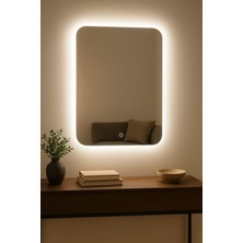 Cg Home Boho Dokunmatik Ledli Ayna, Ledli Ayna, Konsol Aynası, Dresuar Aynası, Banyo Aynası