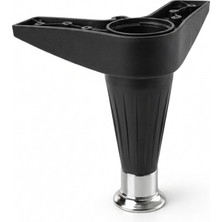 Badem10 Siyah-Krom 15 cm Ayarlanabilir Robot Süpürgeye Uygun Mobilya Kanepe Baza Tv Ünitesi Ayağı Plastik