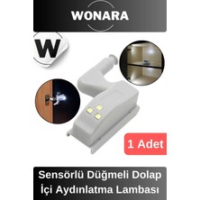 Wonara Özel Üretim Sensörlü Düğmeli LED Işıklı Tak Çıkar Dolap Içi Otomatik Aydınlatma Lambası 1 Adet