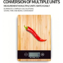 MiraLive Crown Dijital Hassas Mutfak Tartısı - Terazisi-Hassas Ölçüm 5kg Bambu Görünümlü (4887)