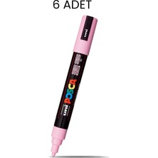 Uni-Ball Posca Pc-5m Su Bazlı Marker Kalem Pembe 6'lı Kutu