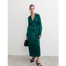 Marks & Spencer Çiçek Desenli Midi Kruvaze Elbise