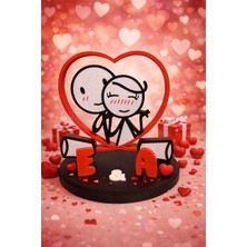 Modu3D Kişiselleştirilebilir Isimli Kalpli Sevgili Figürü | Romantik Masaüstü Dekor & Sevgililer Günü Hediyesi