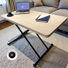 Comiet Çok Amaçlı Mdf Akıllı Sehpa Paslanmaz Demir Ayaklı Tekerlekli Açılabilir Masa