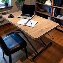 Comiet Çok Amaçlı MDF Akıllı Sehpa Paslanmaz Demir Ayaklı Tekerlekli Açılabilir Masa